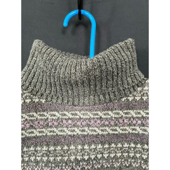 Vintage ALPS Fine Women's Apparel Sweater, Med, Warm, Purple/Green, Turtleneck - Picture 3 of 7